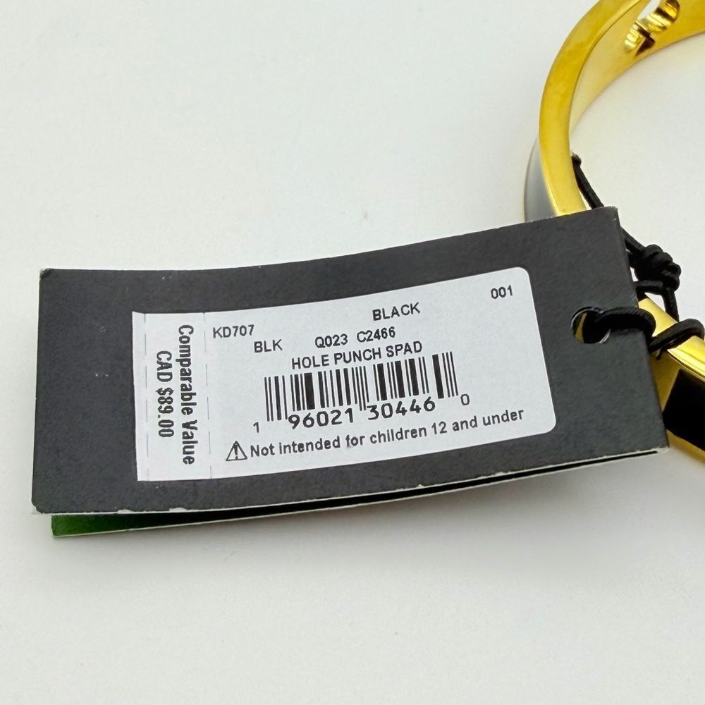 NWT Kate Spade Hole Punch Spad Gold Black  Bracelet - Picture 12 of 12